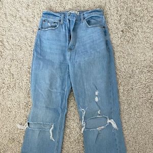 Abercrombie Ultra High Rise Ankle Straight Jeans